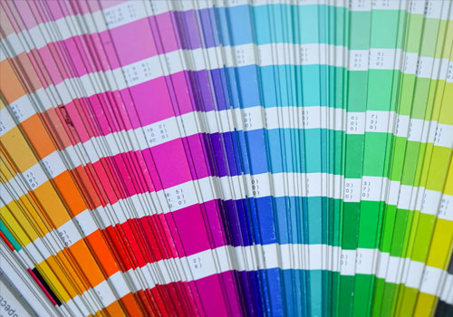 An offset printing press uses metal plates and your choice of inks.