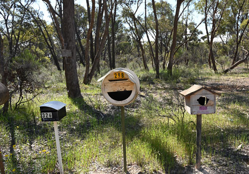 Rural mailboxes in the Australian outback